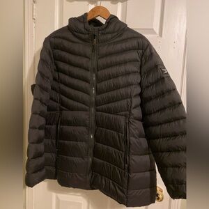 Reebok Black Quilted Jacket with Hood